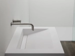 Plan vasque lavabo sur mesure : L 60 à 201 x P 40 à 51 cm, finition lisse mate, 10 couleurs au choix, Anti bactérien, résine Akrytan® teinté dans la masse, Livraison Offerte.